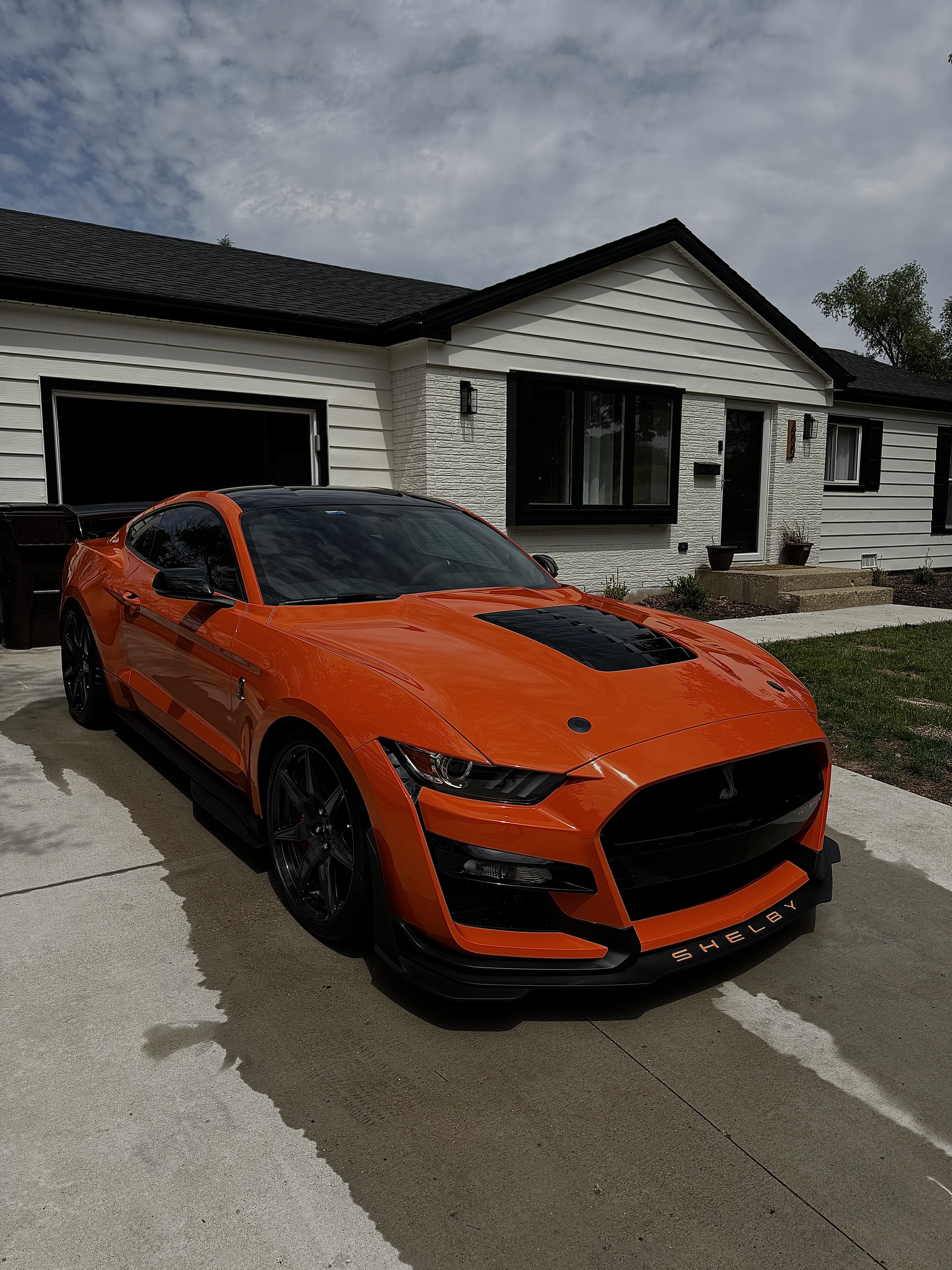 Orange Shelby GT500 after a full exterior detail